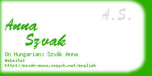 anna szvak business card